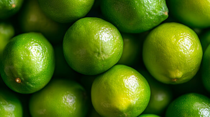 Close-up of fresh green limes, perfect for a refreshing drink.