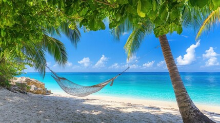 Wall Mural - Relaxing Hammock on a Tropical Beach