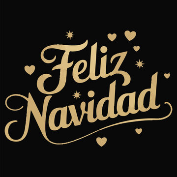 Feliz Navidad lettering Christmas tree Winter eps vector illustration, merry Christmas in Spanish typographic Design for t shirt, hoodies, posters, greeting card stickers and print  