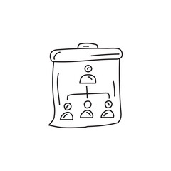 Poster - Hand drawn doodle icon of an organizational chart. Illustration of a hierarchy diagram for business, management, or teamwork.