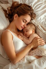 Poster - Mother and baby in the bedroom