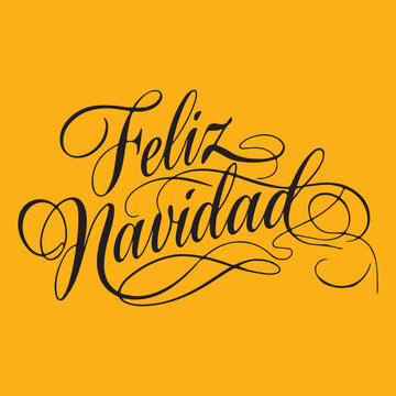 Feliz Navidad lettering Christmas tree Winter eps vector illustration, merry Christmas in Spanish typographic Design for t shirt, hoodies, posters, greeting card stickers and print  