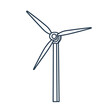 © keystoker - A minimalistic line drawing of a wind turbine stands tall, symbolizing the advancement of renewable energy and a commitment to sustainability