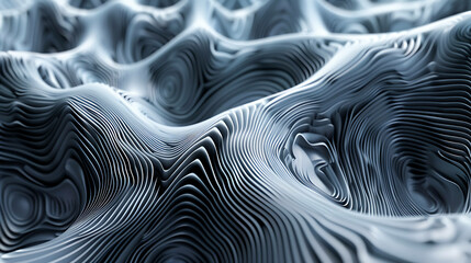 Sticker - Abstract 3D digital rendering of a wavy, textured surface.