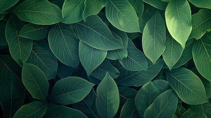 A close-up of dark green leaves.