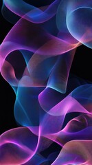 Poster - Stunning abstract design featuring vibrant waves of color on a black background, perfect for artistic projects and digital displays.