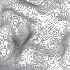 Poster - Abstract black and white wavy line pattern showcasing smooth curves and intricate designs for artistic backgrounds.