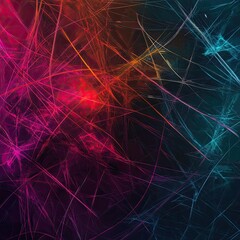 Poster - A vibrant abstract background with intricate lines and vivid colors creating a sense of depth and energy.