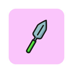 Poster - Garden trowel vector line icon. House, garden, instrument. Implements concept. Vector illustration can be used for topics like hobby, gardening, utensils