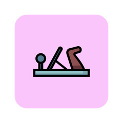 Poster - Hand plane vector line icon. Wood, repair, instrument. Craft concept. Vector illustration can be used for topics like furniture, handicraft, renovation