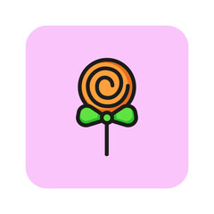 Poster - Lollipop line icon. Candy, swirl, sweet. Trick or treat concept. Can be used for topics like confectionary, food, Halloween