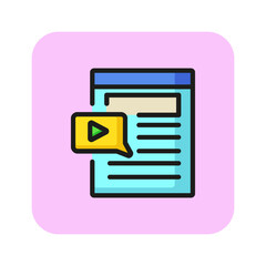Poster - Online forum vector line icon. Learning, science, online. Vector illustration can be used for topics like education, qualification, HR