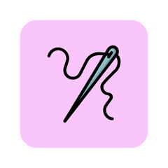 Fototapete - Needle vector line icon. Craft, handmade, thread. Sewing concept. Vector illustration can be used for topics like hobby, business, needlework