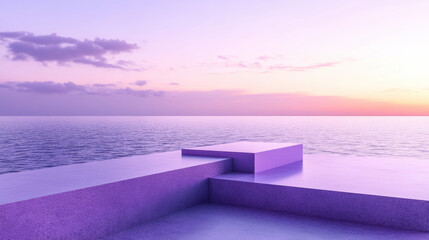 Canvas Print - Purple Sunset Podium.