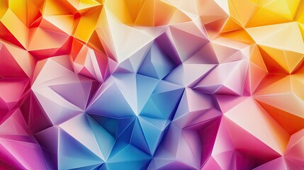 Fototapete - Low-poly background with geometric shapes and vibrant colors.