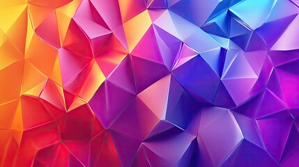 Fototapete - Low-poly background with geometric shapes and vibrant colors.