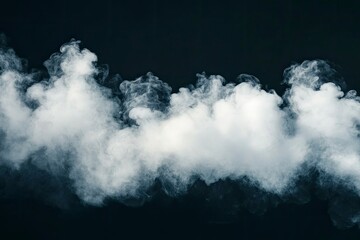 Wall Mural - Cloud Isolated on Black Background,Abstract Sky with Fluffy White Cloudy,Nature illustration elements for Spring,Summer,Group of Smoke, Cloud bubble,Cloud Comping Shape , ai