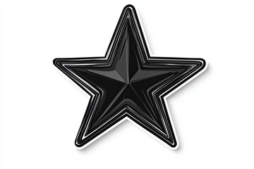 Black star isolated on white background.