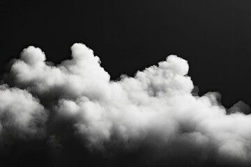 Wall Mural - Cloud Isolated on Black Background,Abstract Sky with Fluffy White Cloudy,Nature illustration elements for Spring,Summer,Group of Smoke, Cloud bubble,Cloud Comping Shape , ai