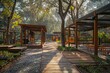 © Graph Squad - A park with a wooden gazebo and a playground