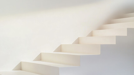 Canvas Print - White Staircase Minimalism.