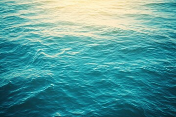 Wall Mural - Water background texture. Sea surface in sunset light. Breezy wavy seawater. Sea water texture. Teal blue ocean view. Fresh water of lake. Relaxing natural photo wallpaper. Still water surface, ai