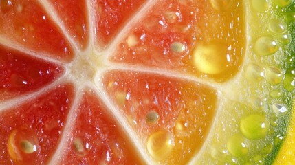 Poster - Close-up of a Sliced Citrus Fruit