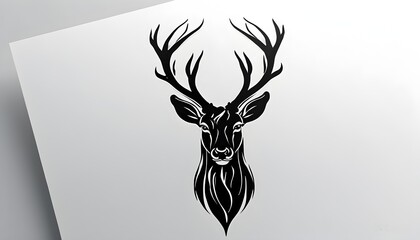 Elegant black and white deer logo design on a crisp white background