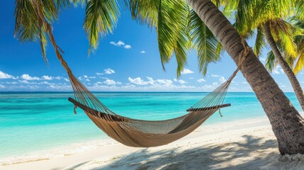 Sticker - Relaxing Hammock on Tropical Beach