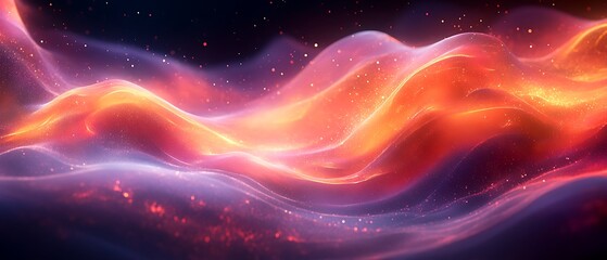 Wall Mural - Abstract waves of light in vibrant colors creating a dreamy atmosphere.