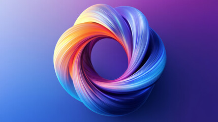 Dynamic round shape with an abstract modern graphic design element. Features a geometric symbol with a colorful gradient blend, presenting a creative vector template. Includes an impossible circle.