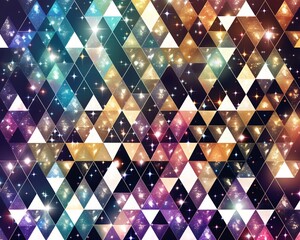 Wall Mural - Abstract geometric background with a galaxy pattern and a starry sky effect.