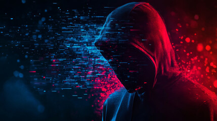 HACKED. Cyber crime concept with an abstract digital background. Vector illustration.