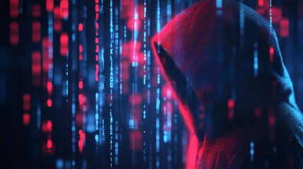 HACKED. Cyber crime concept with an abstract digital background. Vector illustration.