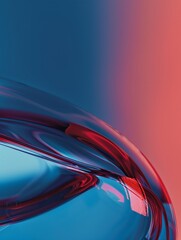 Wall Mural - Abstract blue and red liquid swirl, with a blurred background.