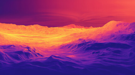 heat map background showcasing an infrared thermal camera landscape scan. features a temperature sca