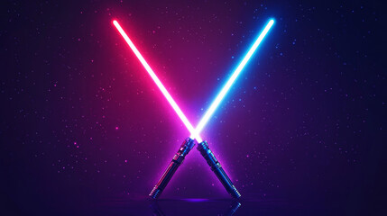 may the 4th be with you light sabers vector background. wide wallpaper for star wars day featuring a