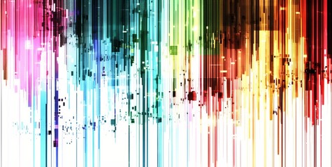 Wall Mural - Abstract digital art with vibrant colors and geometric shapes.