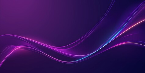 Wall Mural - Abstract background with glowing pink, blue, and white lines on a dark purple background.