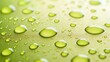 © Galib - Close up of water droplets on a green surface.
