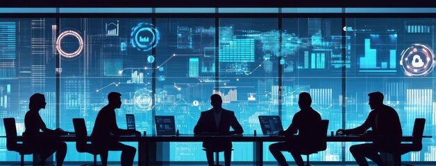 Poster - Business Meeting with Digital Data