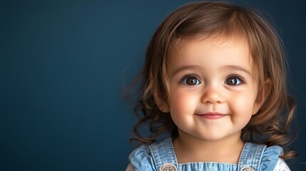 Poster - A baby girl is smiling at the camera.