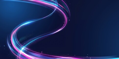 Wall Mural - Abstract background with a glowing pink and blue light trail, perfect for modern tech, gaming, or futuristic designs.