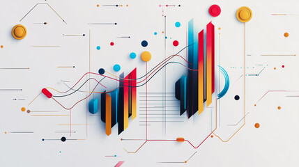 charts and graphs with statistics to innovative analyze business potential and forecast future development of companies growth.