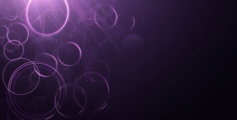 Wall Mural - Abstract purple background with glowing circles and light beams. Perfect for a modern, minimalist design.