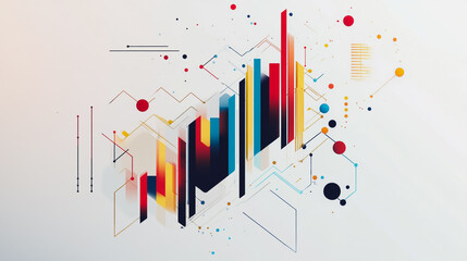 charts and graphs with statistics to innovative analyze business potential and forecast future development of companies growth.