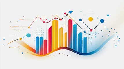 charts and graphs with statistics to innovative analyze business potential and forecast future development of companies growth.