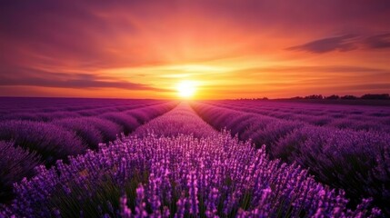 Sticker - Lavender Field Sunset