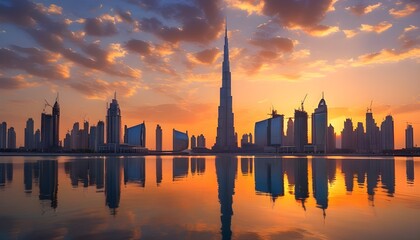 Stunning skyline of Dubai with modern architecture and vibrant nightlife