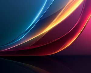 Wall Mural - abstract background with glowing, vibrant lines in blue, orange, and pink.